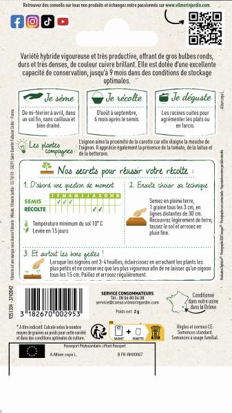 Potagères - Oignon Jaune Jady HF1 - Graines d'Exception - MEDIA_PACKAGING_VERSO